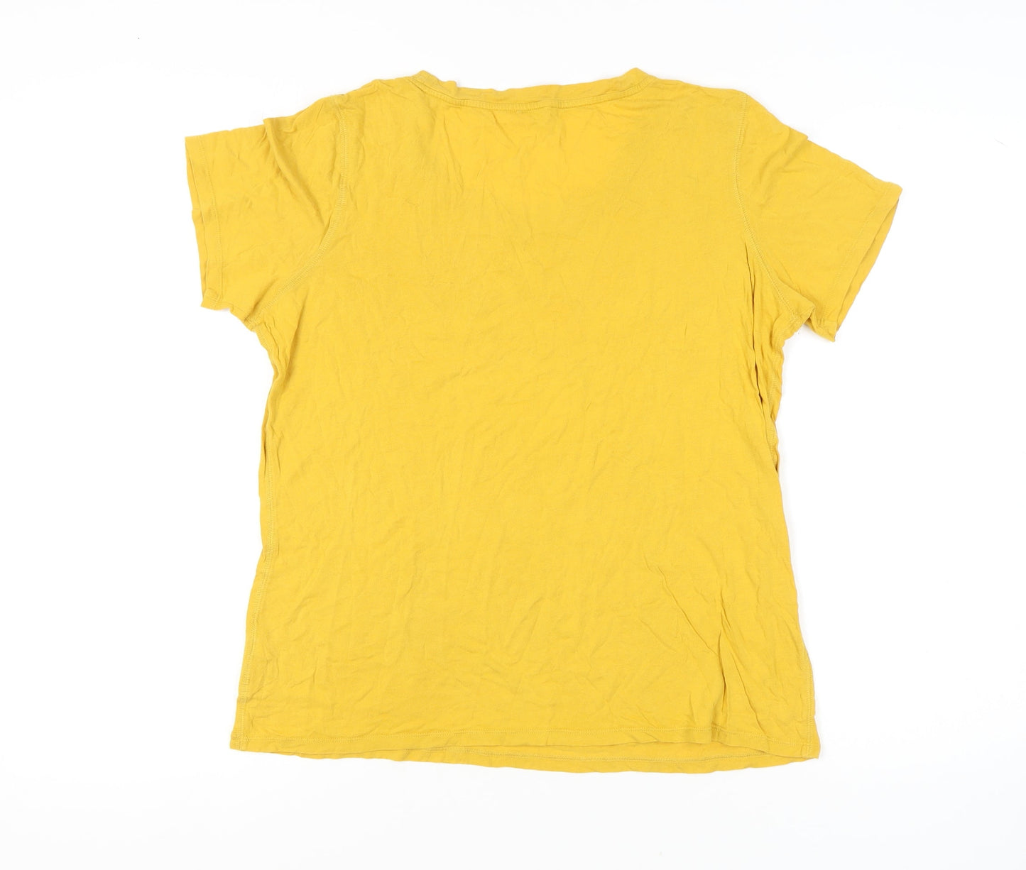 Womens UK Size XL Jigsaw Yellow Basic T-Shirt