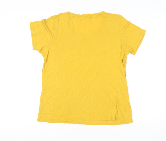 Womens UK Size XL Jigsaw Yellow Basic T-Shirt