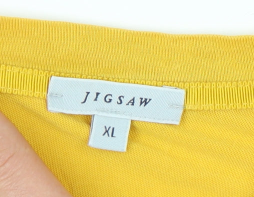 Womens UK Size XL Jigsaw Yellow Basic T-Shirt