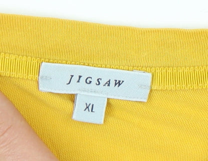 Womens UK Size XL Jigsaw Yellow Basic T-Shirt