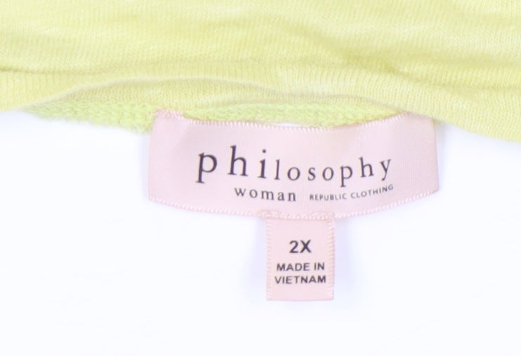 Womens UK Size 2XL Philosophy Yellow  T-Shirt