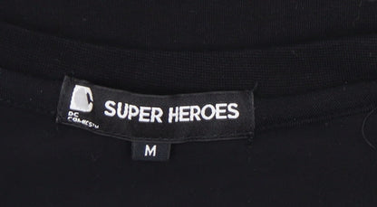 Super Heroes Black Batman T-Shirt M Unisex Adults