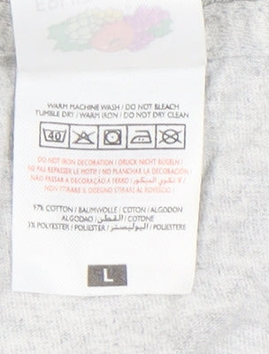 Mens UK Size L Fruit of the Loom Grey  T-Shirt