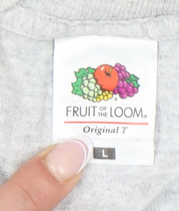 Mens UK Size L Fruit of the Loom Grey  T-Shirt