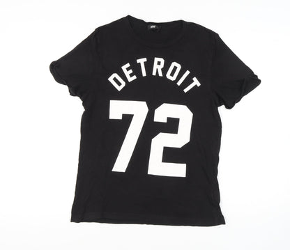 Unisex Adults UK Size M H&M Black  T-Shirt