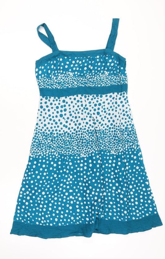 Monsoon Women's Blue Polka Dot Slip Dress, Size 16