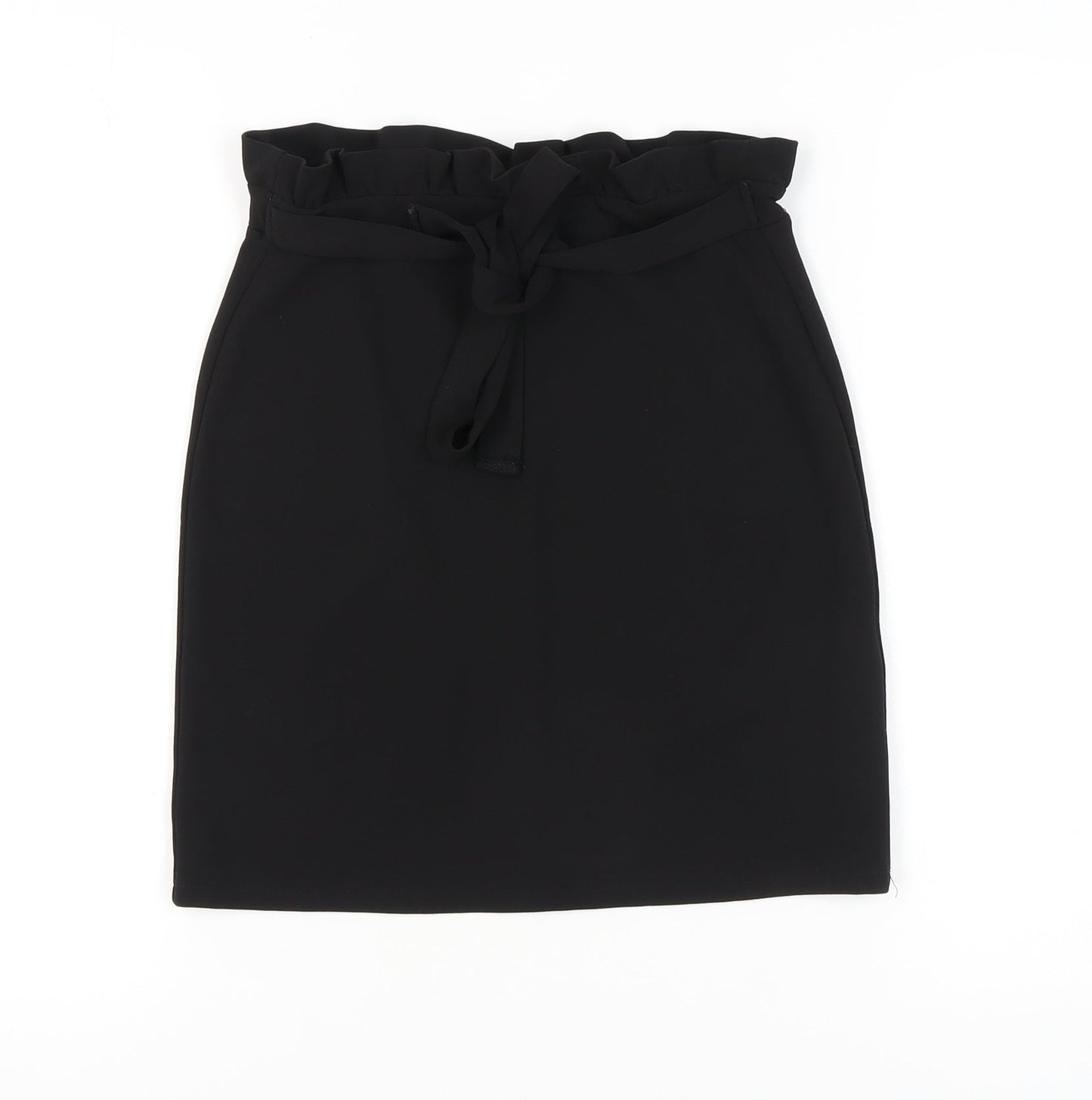 Lipsy Women's Black Pencil Skirt Size 6, High Waist, Tie Closure