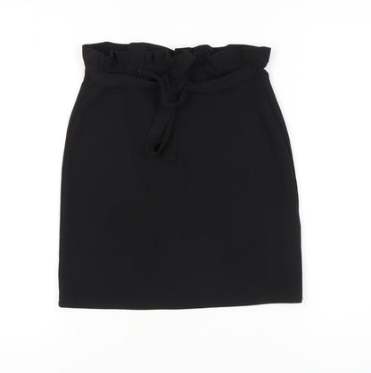 Lipsy Women's Black Pencil Skirt Size 6, High Waist, Tie Closure