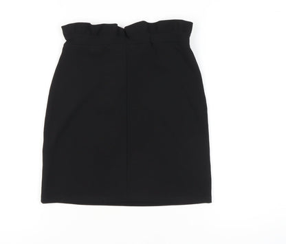 Lipsy Women's Black Pencil Skirt Size 6, High Waist, Tie Closure
