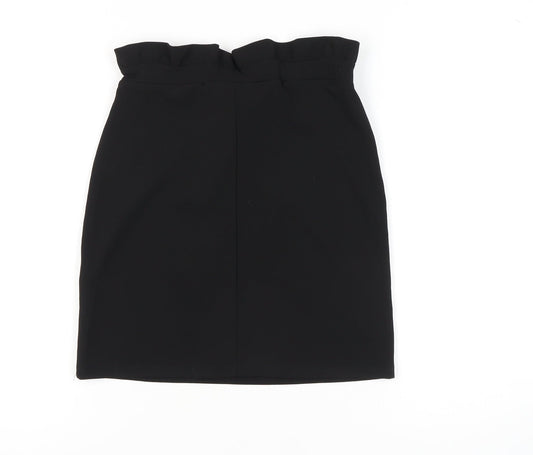 Lipsy Women's Black Pencil Skirt Size 6, High Waist, Tie Closure