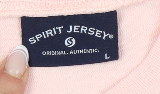 Spirit Jersey Women's Pink Pullover Sweatshirt, L