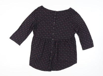 Womens UK Size 16 FatFace Black Tunic Blouse