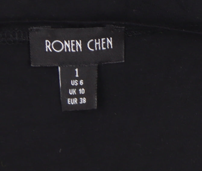 Ronen Chen Women's Black V-Neck Sleeveless Wrap Top