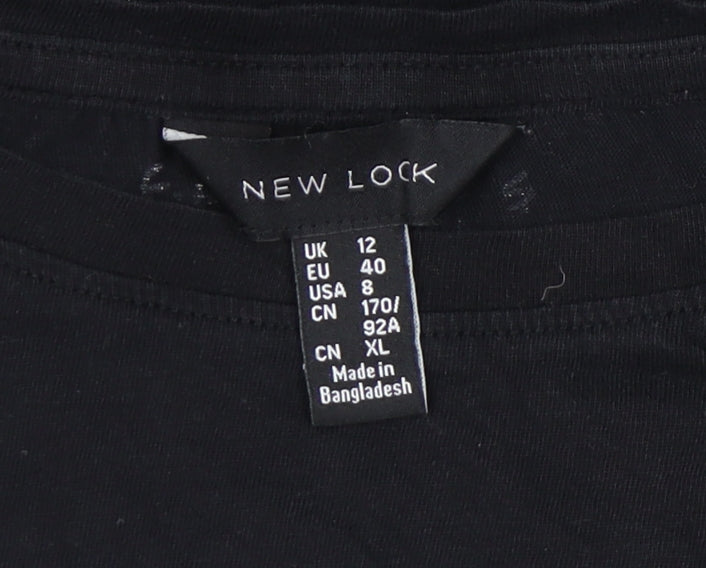 New Look Women's Black T-Shirt UK 12