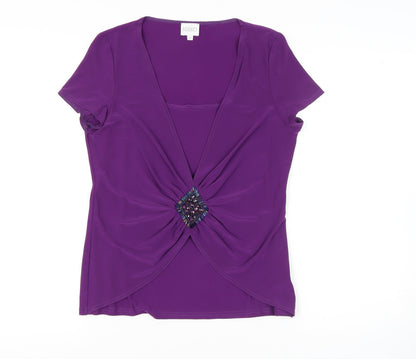 Womens UK Size 14 Kaliko Purple  T-Shirt