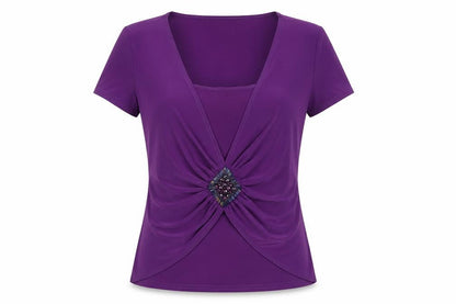 Womens UK Size 14 Kaliko Purple  T-Shirt