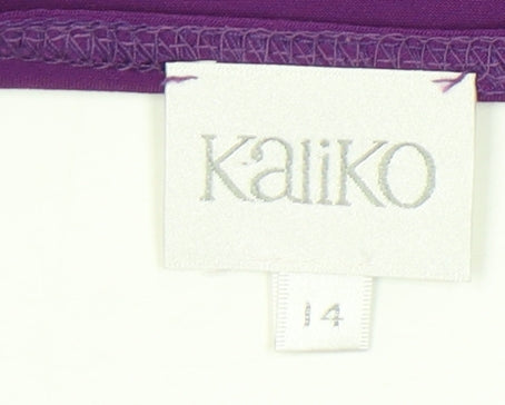 Womens UK Size 14 Kaliko Purple  T-Shirt