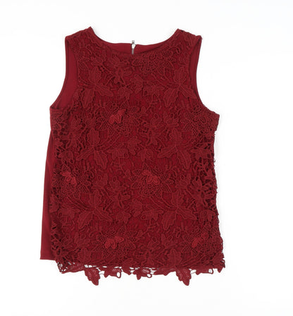 Womens UK Size 10 Warehouse Red Camisole Blouse