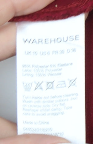 Womens UK Size 10 Warehouse Red Camisole Blouse