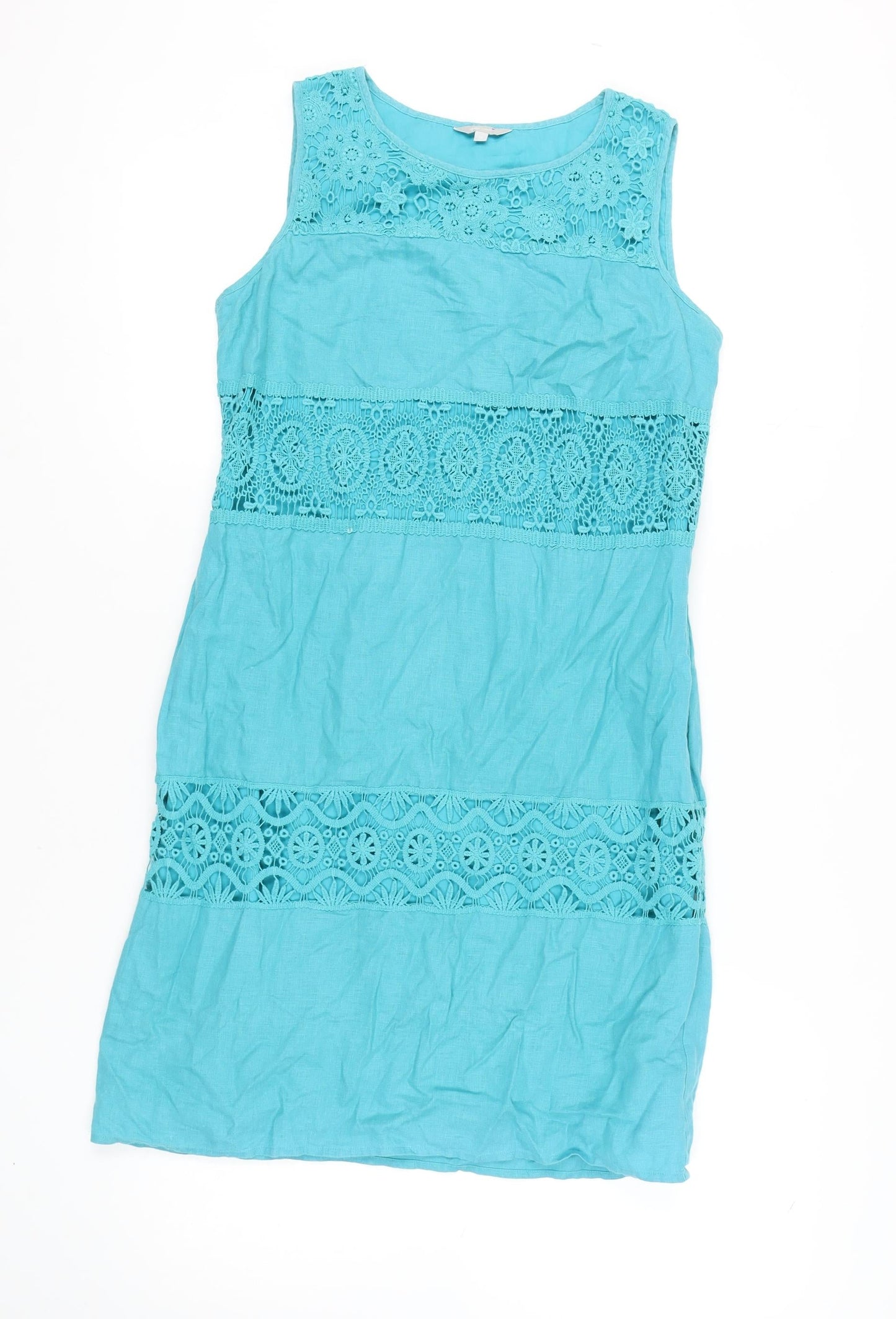 Marks and Spencer Women’s Blue Sleeveless Lace Dress