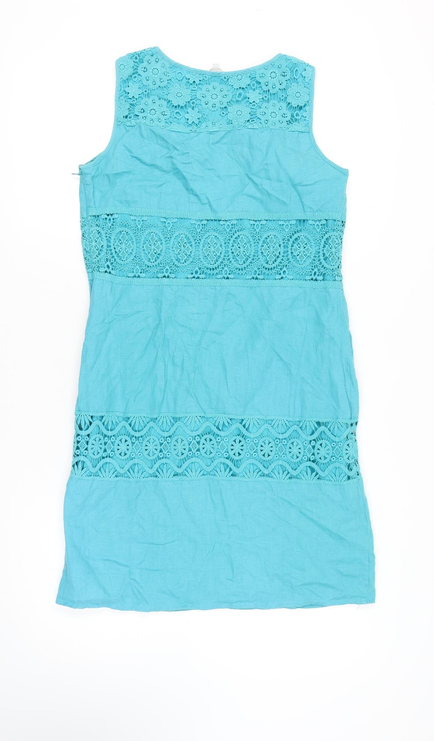 Marks and Spencer Women’s Blue Sleeveless Lace Dress