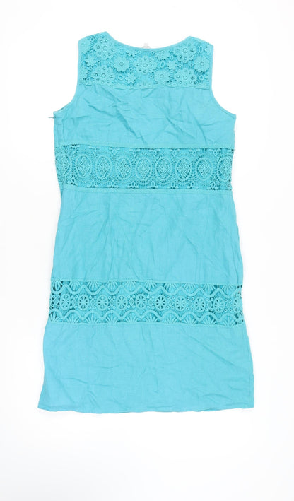 Marks and Spencer Women’s Blue Sleeveless Lace Dress