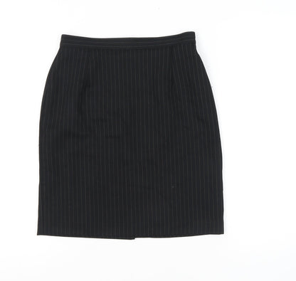 Next Women's Black Pinstripe Pencil Skirt Size 10