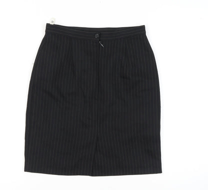 Next Women's Black Pinstripe Pencil Skirt Size 10