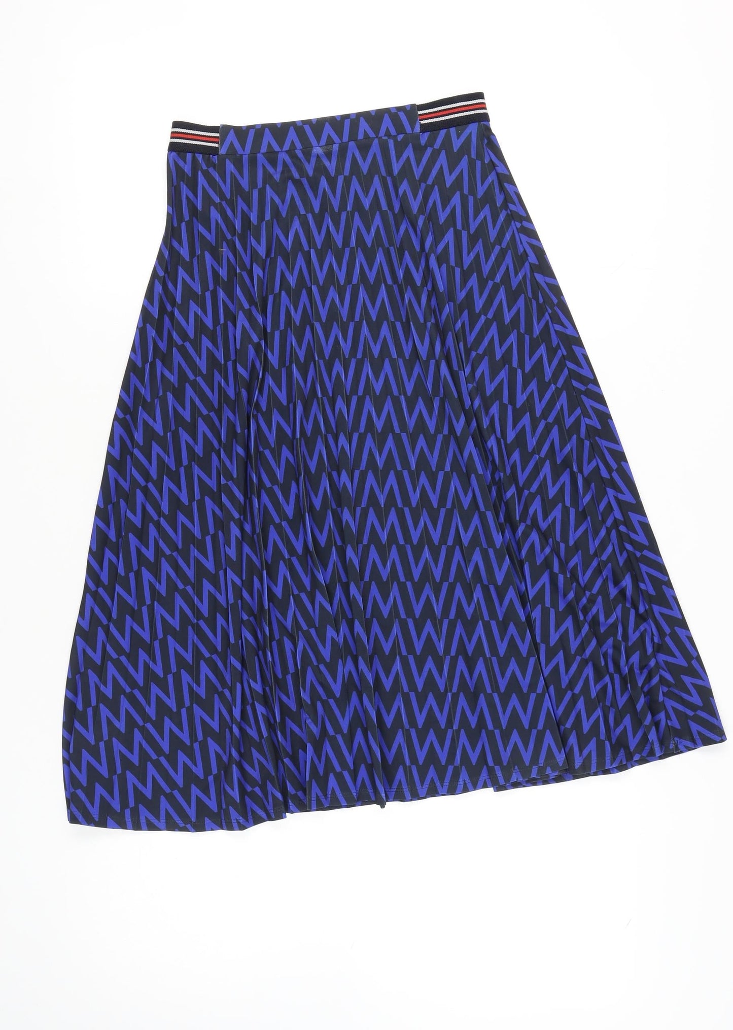Marks and Spencer Women's Blue Pleated Midi Skirt, Size 8
