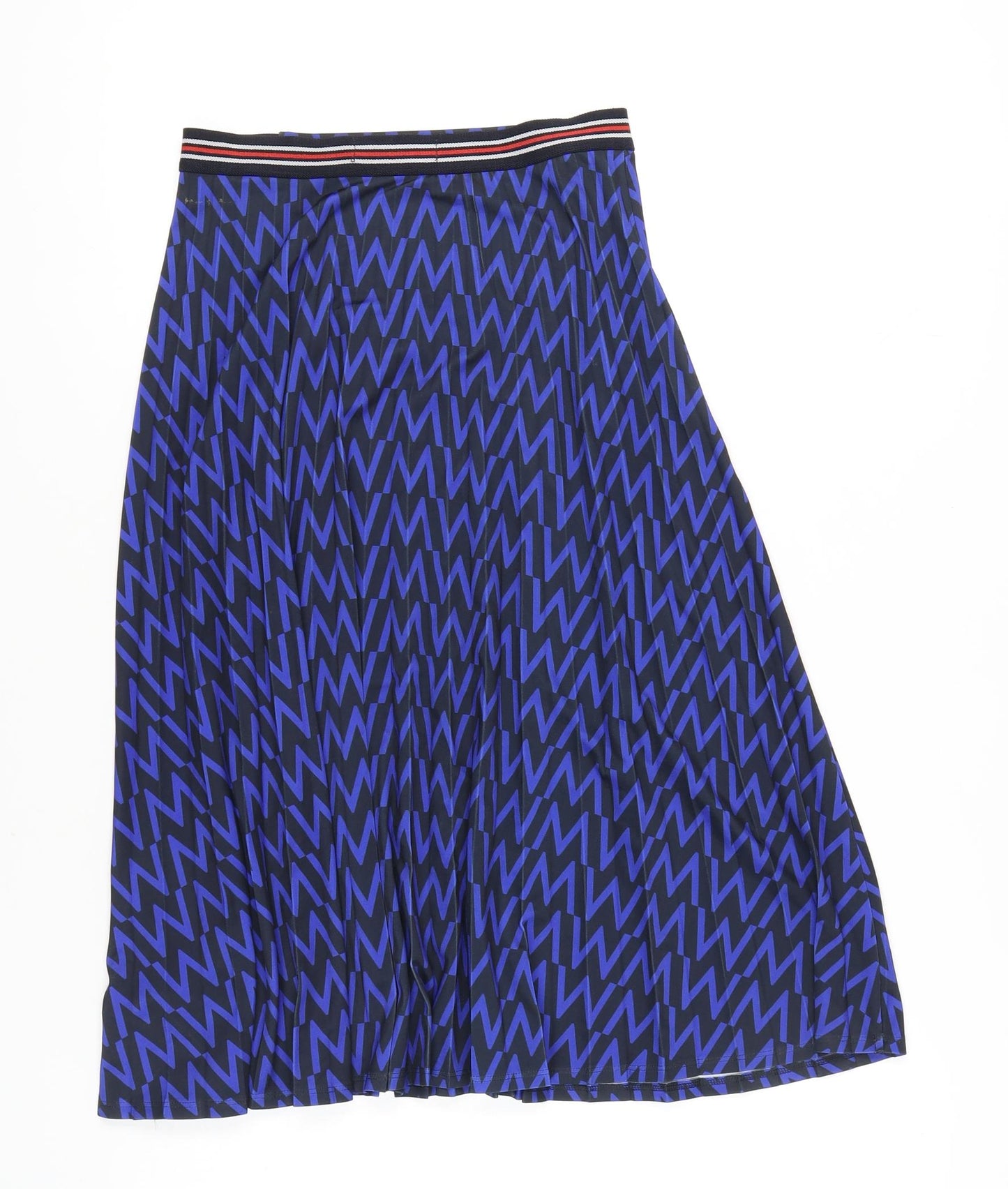 Marks and Spencer Women's Blue Pleated Midi Skirt, Size 8