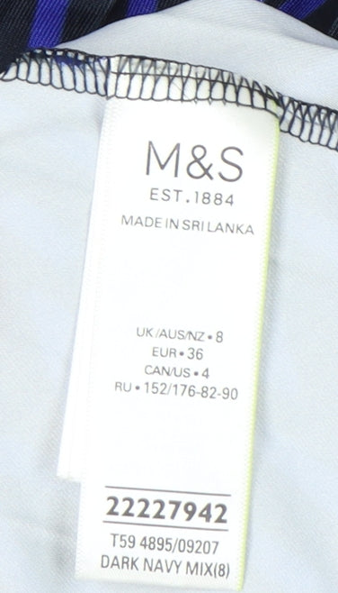 Marks and Spencer Women's Blue Pleated Midi Skirt, Size 8