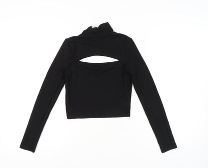 Womens UK Size S H&M Black Cropped Blouse