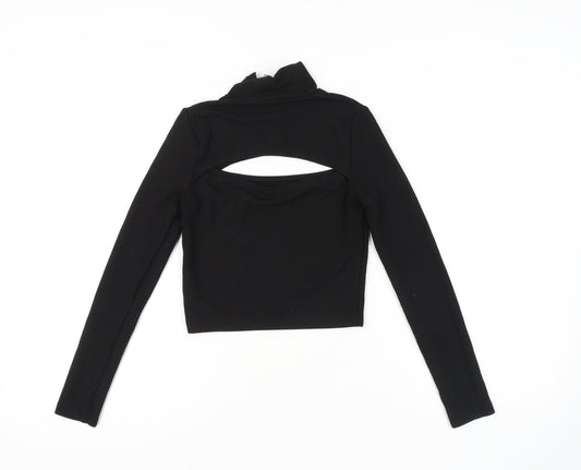 Womens UK Size S H&M Black Cropped Blouse