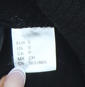 Womens UK Size S H&M Black Cropped Blouse