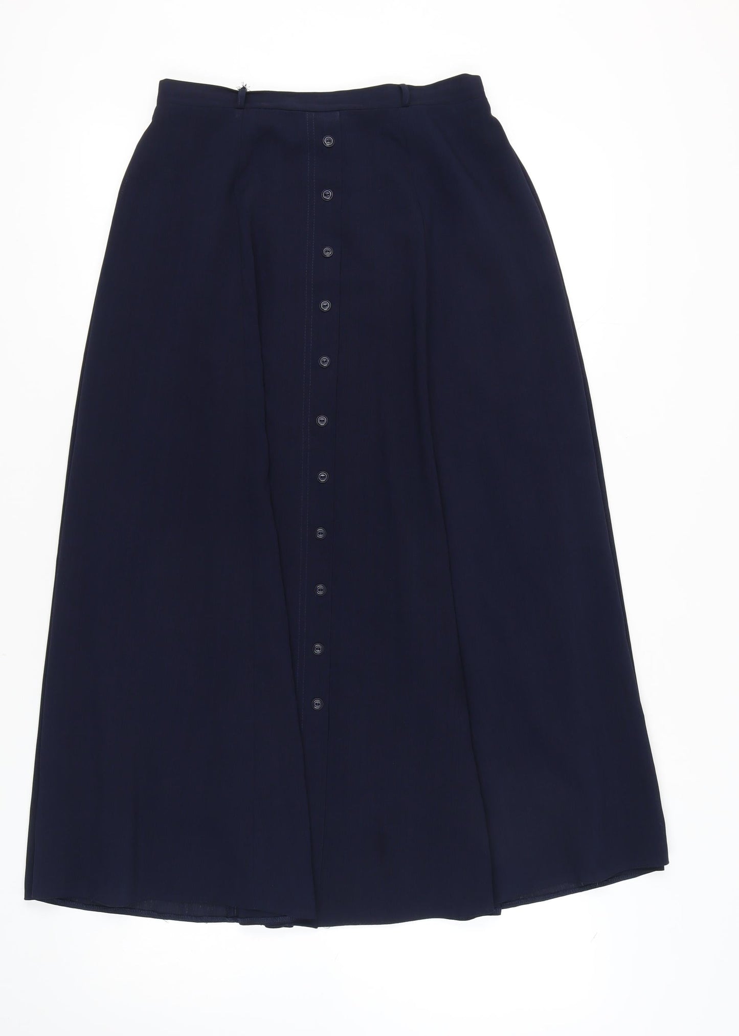 Nightingales Women's Blue A-Line Midi Skirt, Size 14