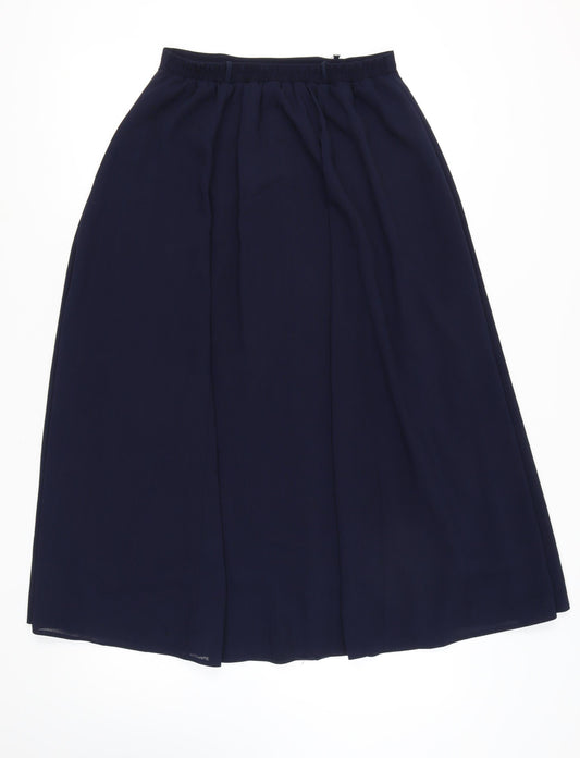 Nightingales Women's Blue A-Line Midi Skirt, Size 14