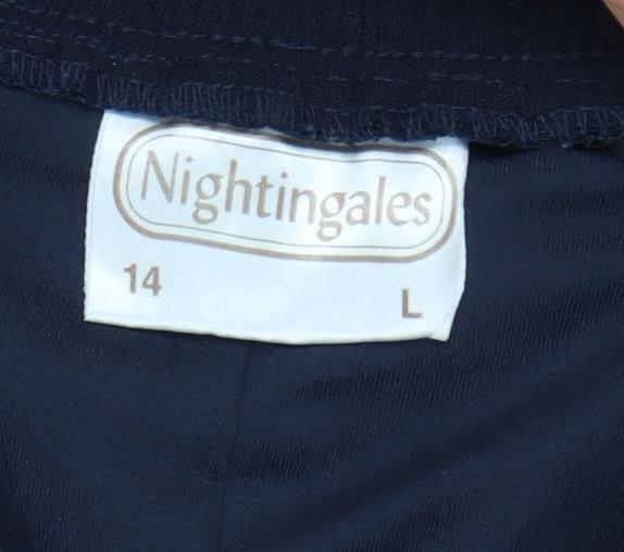 Nightingales Women's Blue A-Line Midi Skirt, Size 14