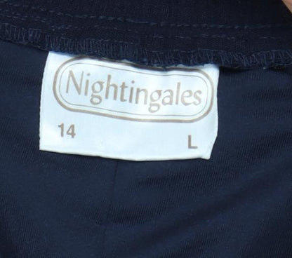 Nightingales Women's Blue A-Line Midi Skirt, Size 14