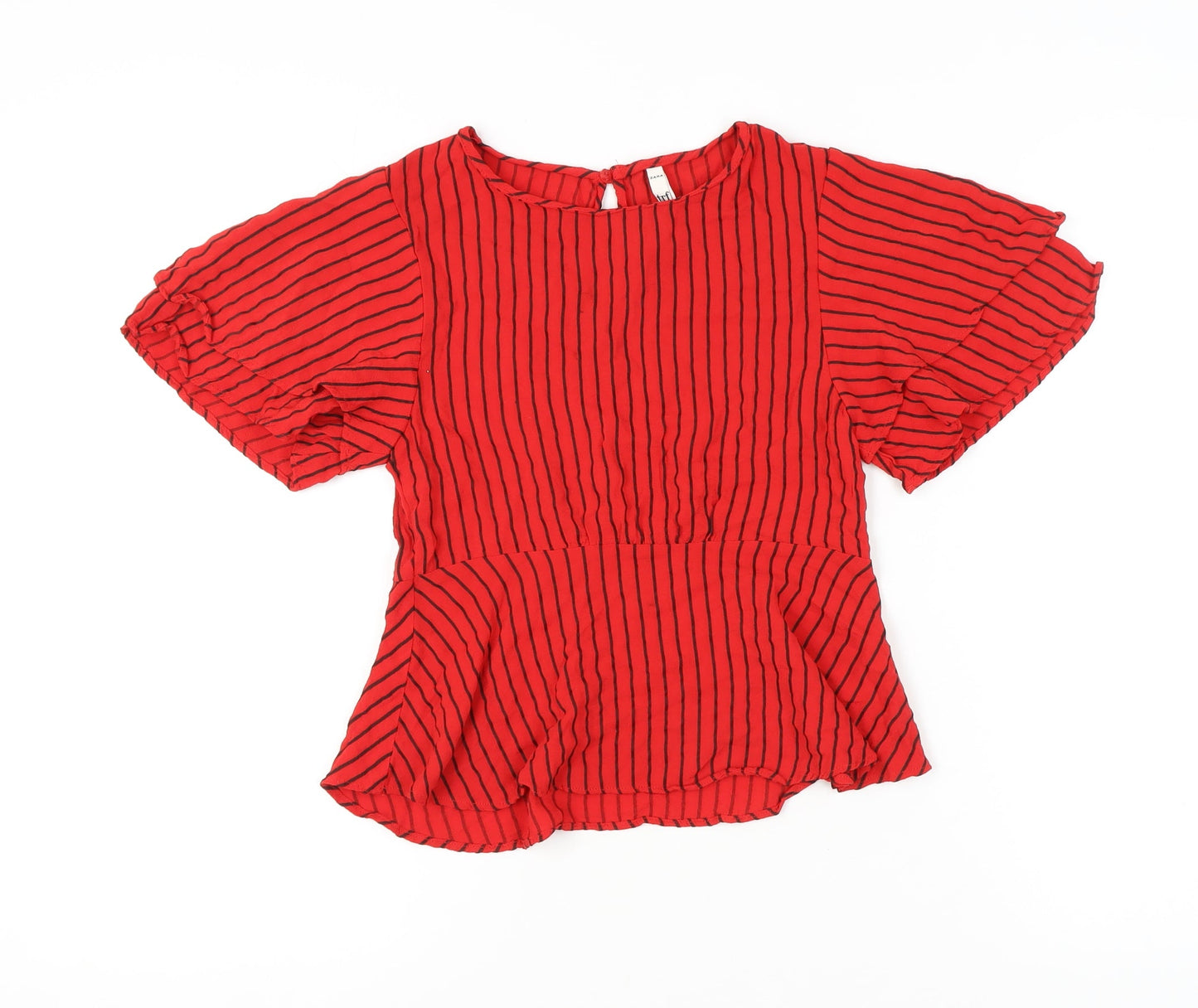 Womens UK Size XS Zara Red Basic Blouse