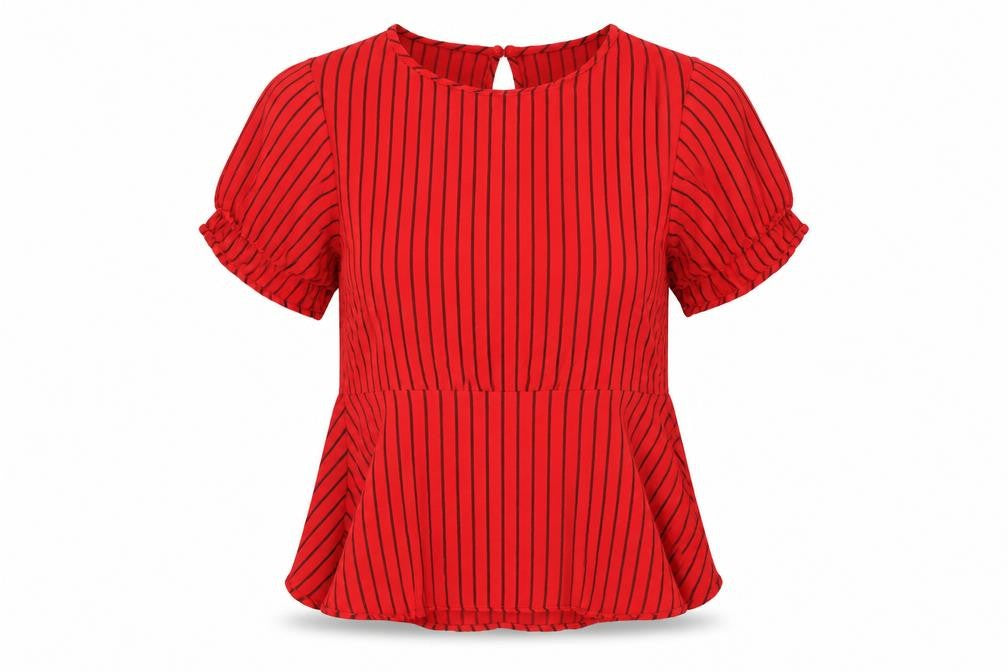 Womens UK Size XS Zara Red Basic Blouse