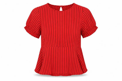 Womens UK Size XS Zara Red Basic Blouse