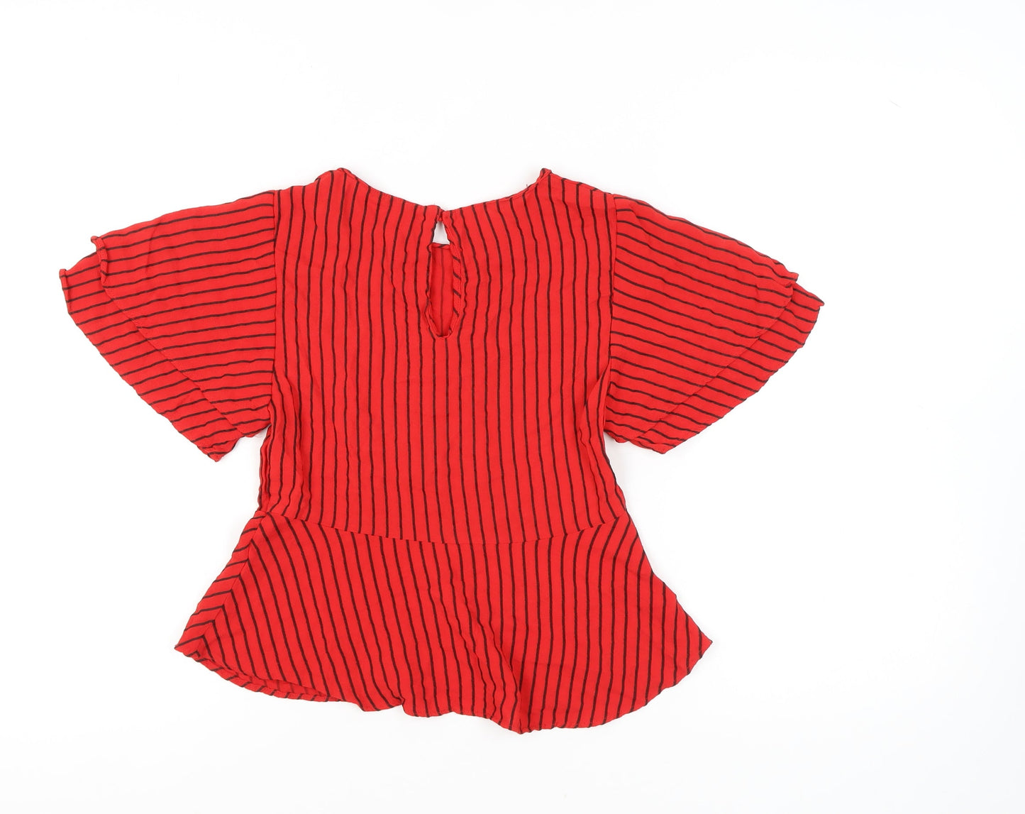 Womens UK Size XS Zara Red Basic Blouse