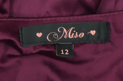Miso Women's Purple Mini Dress - Size 12, Party Wear
