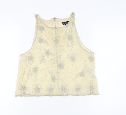 Womens UK Size 10 Topshop Ivory  Tank