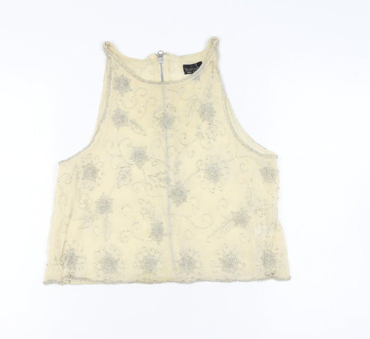 Womens UK Size 10 Topshop Ivory  Tank