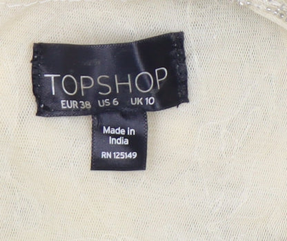 Womens UK Size 10 Topshop Ivory  Tank