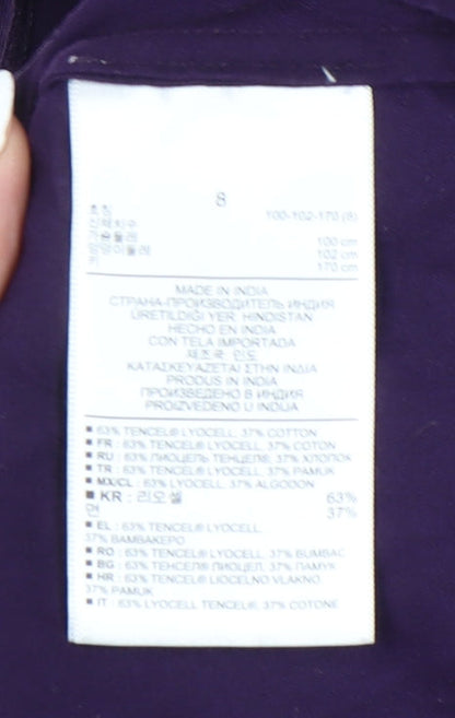 Gap Purple Dress Women UK 12 Lyocell Cotton Blend