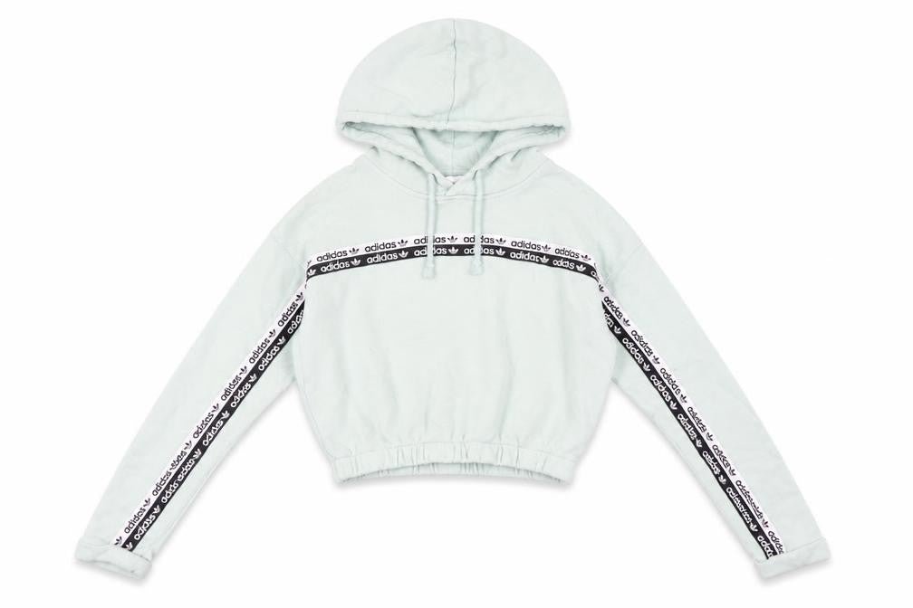 Front view of Adidas Women's Green Pullover Hoodie UK, size 10