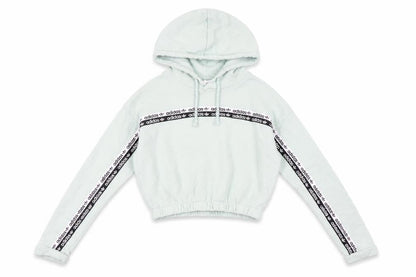Front view of Adidas Women's Green Pullover Hoodie UK, size 10