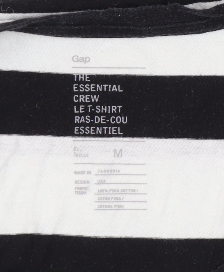 Gap Women's Medium Black & White Striped T-Shirt, Cotton